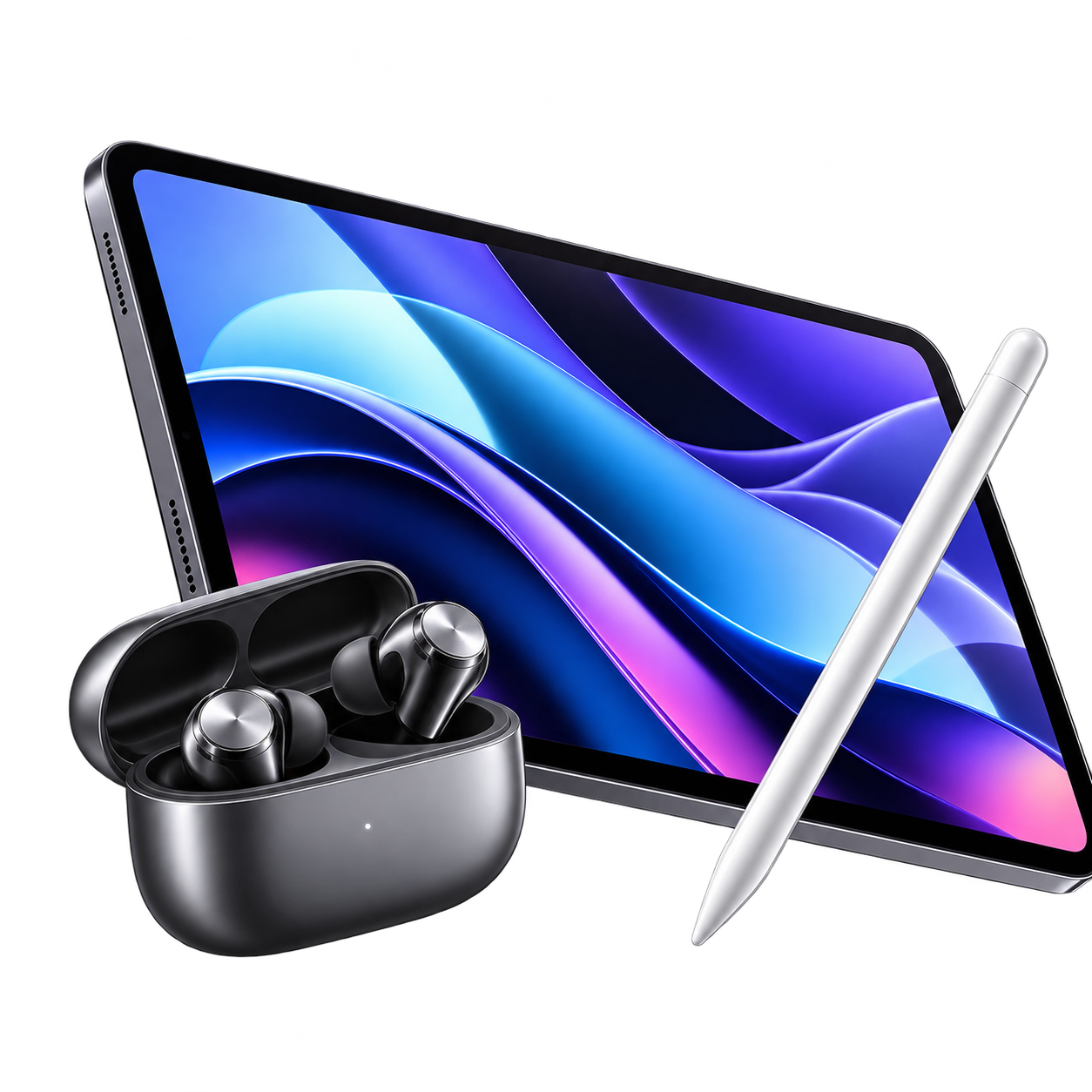 Phones, laptop, tablet, headphones and accessories